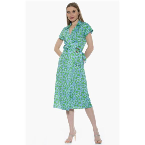 NWT Alexi Admor Paris Floral Wrap Dress - Picture 9 of 9